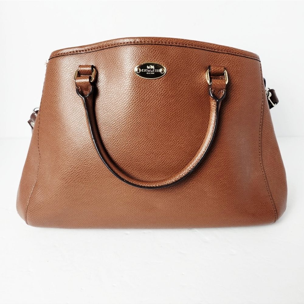 Coach Margot Carryall Satchel Saddle Brown Crossgrain Leather 13x9x5